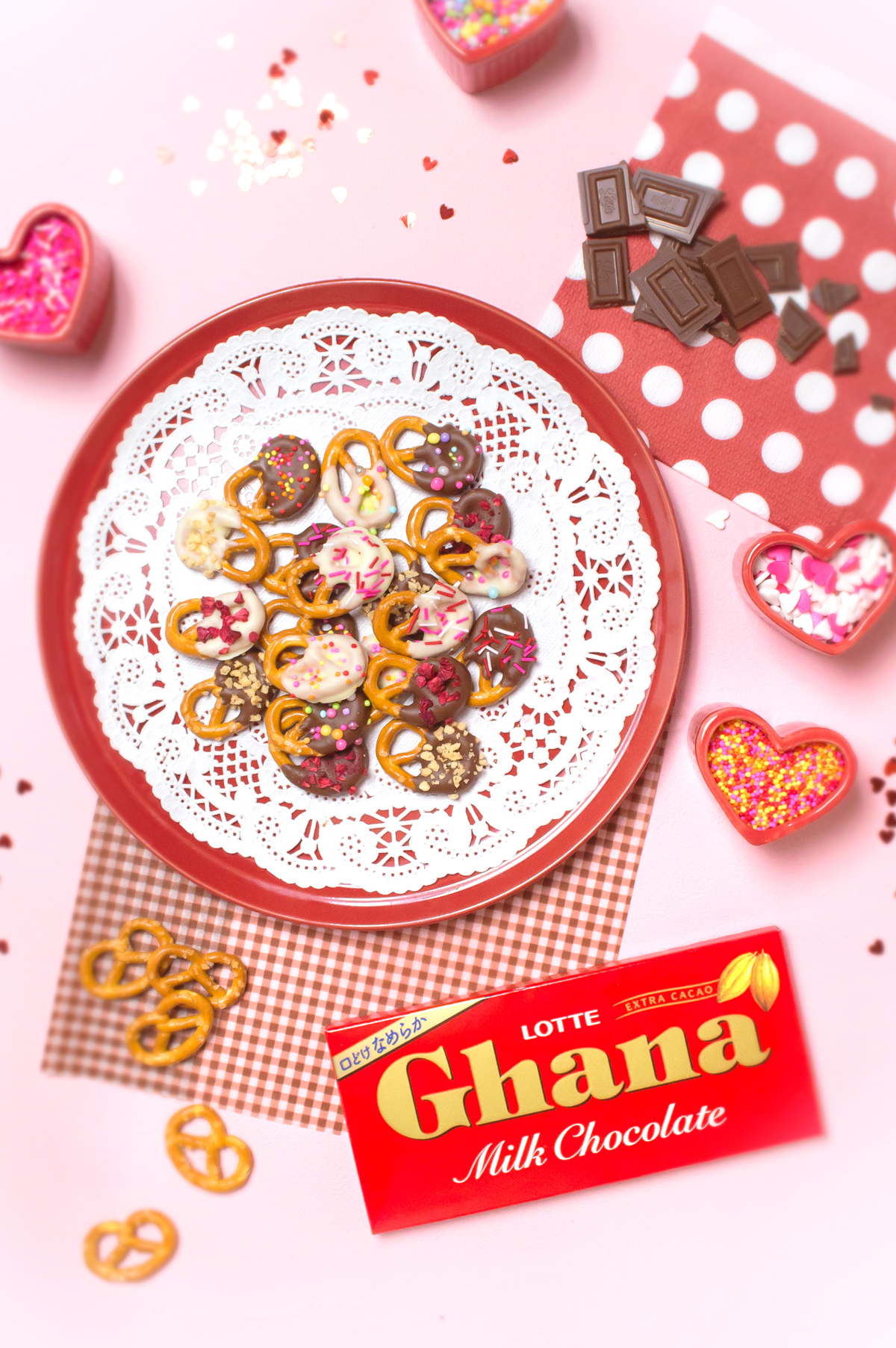 チョコレートプレッツェルの作り方 ガーナで手作りバレンタイン Rainbow Diy